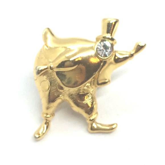 3/$30 VINTAGE 70S MONET CLOWN JESTER CIRCUS RING LEADER BROOCH PIN GOLD TONE MAN - Picture 4 of 11